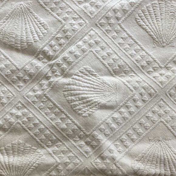 Bates Maine Heritage Weavers Ivory Cotton Pillow Sham Case Nautical Shells - Picture 2 of 7